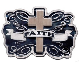 Faith Brown Cross with black background